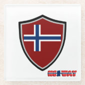 ノルウェー国旗 ガラスコースター (正面)