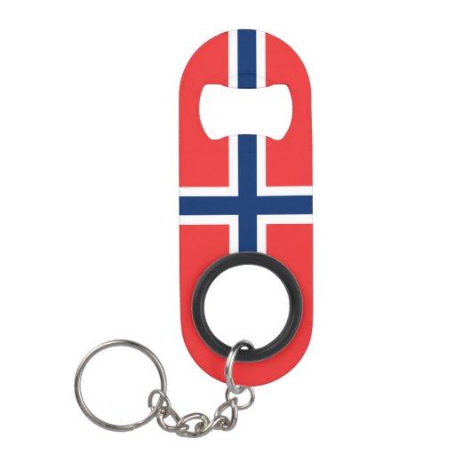 ノルウェー国旗 キーホルダー栓抜き (正面)