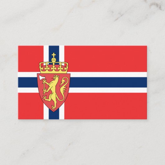 ノルウェー国旗&コート・オブ・アームズ、ノルウェー国旗 名刺 (正面)