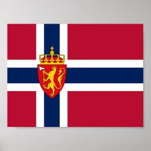ノルウェー国旗/コート・オブ・アームズ ポスター