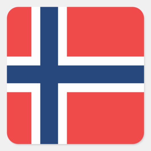 ノルウェー国旗 スクエアシール (正面)