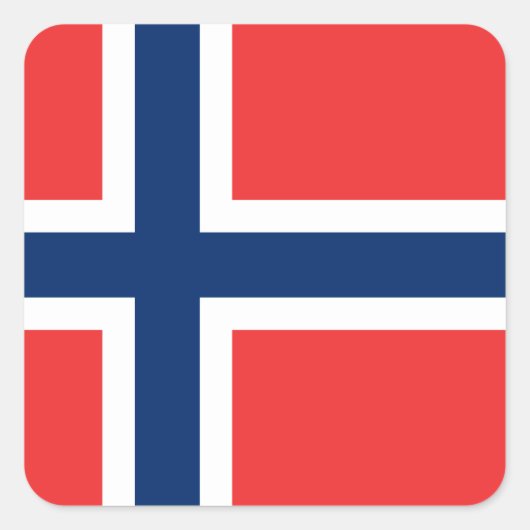 ノルウェー国旗 スクエアシール (正面)