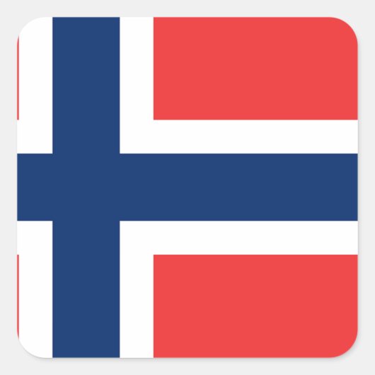 ノルウェー国旗 スクエアシール (正面)