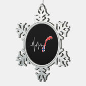 ノルウェー国旗 スノーフレークピューターオーナメント (右)