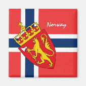 ノルウェー国旗&ノルウェーの休日、旅行/スポーツ マグネット (正面)