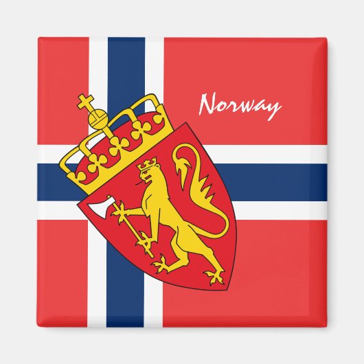 ノルウェー国旗&ノルウェーの休日、旅行/スポーツ マグネット (正面)
