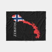 ノルウェー国旗 – ノルウェー国旗 フリースブランケット (正面(横))