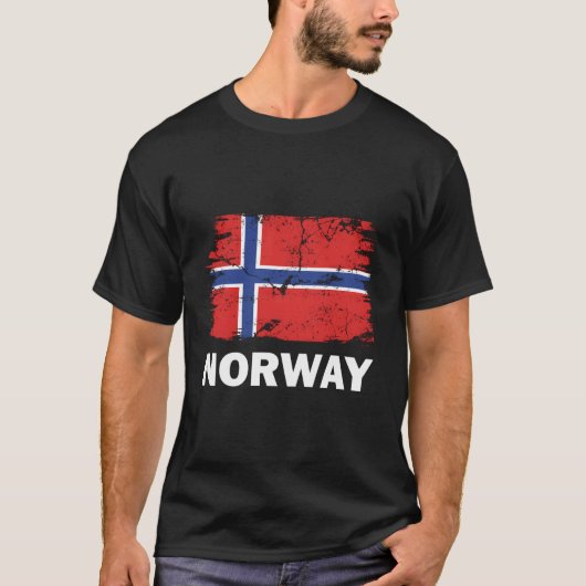 ノルウェー国旗 ノルウェー国旗 プライド サポート ノルウェー Tシャツ (正面)