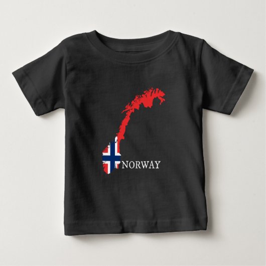 ノルウェー国旗 – ノルウェー国旗 ベビーTシャツ (正面)