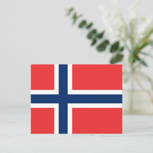ノルウェー国旗、ノルウェー国旗 ポストカード (スタンド正面)