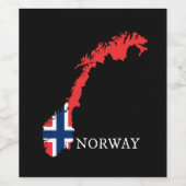 ノルウェー国旗 – ノルウェー国旗 ワインラベル (シングルラベル)