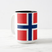 ノルウェー国旗(ノルウェー) ツートーンマグカップ (正面左)