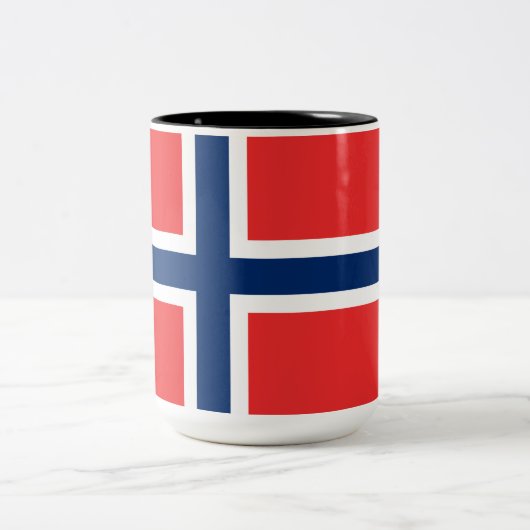ノルウェー国旗(ノルウェー) ツートーンマグカップ (中央)