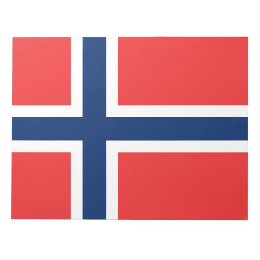 ノルウェー国旗(ノルウェー) ノートパッド (正面)