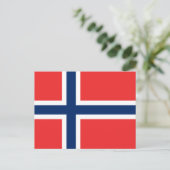 ノルウェー国旗(ノルウェー) ポストカード (スタンド正面)