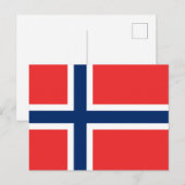 ノルウェー国旗(ノルウェー) ポストカード (正面/裏面)