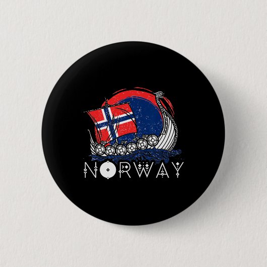ノルウェー国旗 ノルウェー ヴァイキング 船舶 プライド 海洋 ボート 缶バッジ (正面)