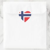 ノルウェー国旗 ハートシール (バッグ)