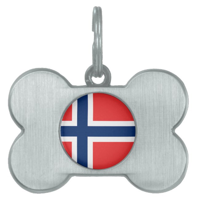 ノルウェー国旗 ペットネームタグ (正面)