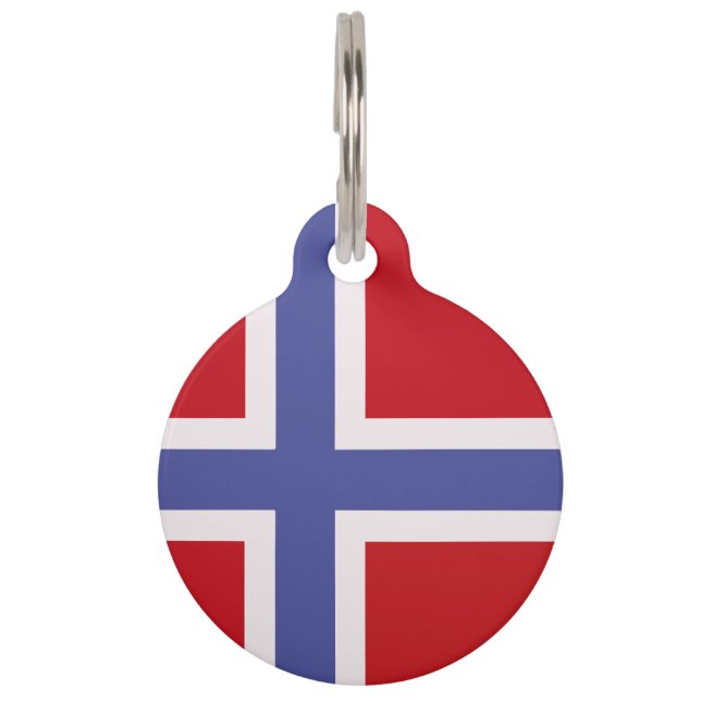 ノルウェー国旗 ペット　ネームタグ (正面)