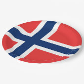 ノルウェー国旗 ペーパープレート (アングル)