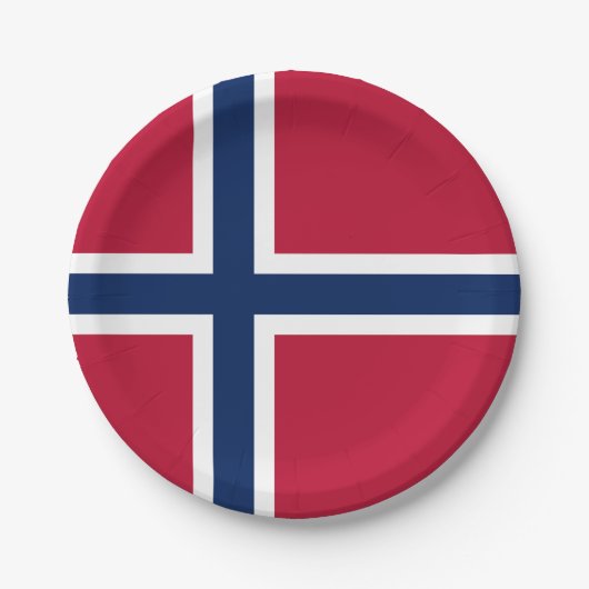 ノルウェー国旗 ペーパープレート (正面)