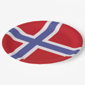ノルウェー国旗 ペーパープレート (アングル)