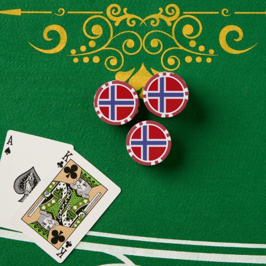 ノルウェー国旗 ポーカーチップ (ポーカーテーブル (スタック))
