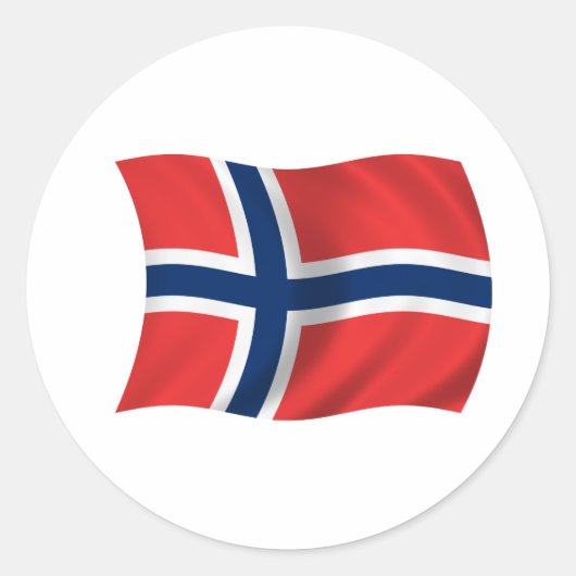 ノルウェー国旗 ラウンドシール (正面)