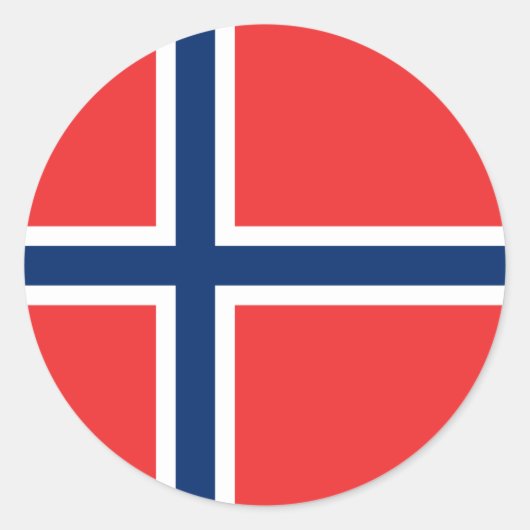 ノルウェー国旗 ラウンドシール (正面)