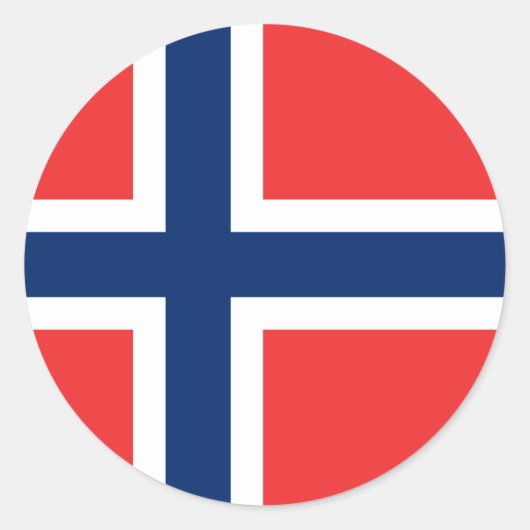 ノルウェー国旗 ラウンドシール (正面)