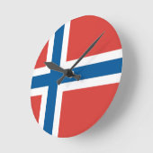 ノルウェー国旗 ラウンド壁時計 (傾斜)