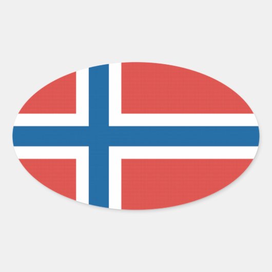 ノルウェー国旗 楕円形シール (正面)