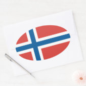 ノルウェー国旗 楕円形シール (封筒)