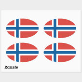ノルウェー国旗 楕円形シール (シート)