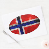 ノルウェー国旗 楕円形シール (封筒)