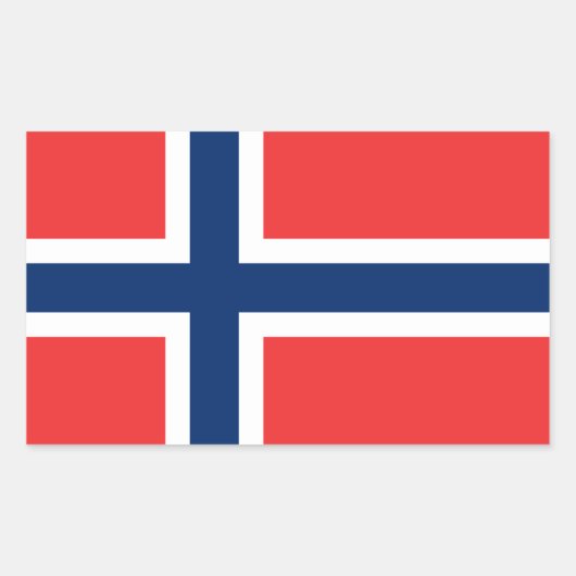 ノルウェー国旗 長方形シール (正面)