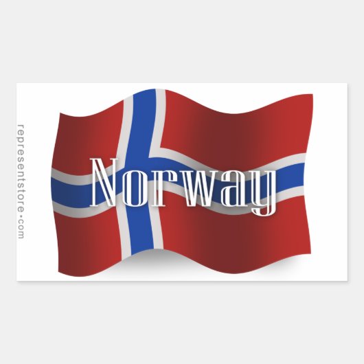 ノルウェー国旗 長方形シール (正面)