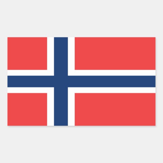 ノルウェー国旗 長方形シール (正面)
