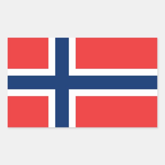 ノルウェー国旗 長方形シール (正面)