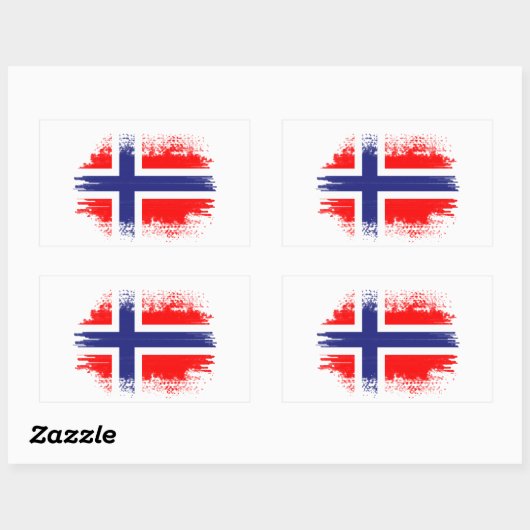 ノルウェー国旗 長方形シール (シート)
