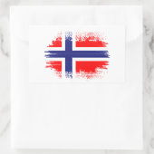 ノルウェー国旗 長方形シール (バッグ)