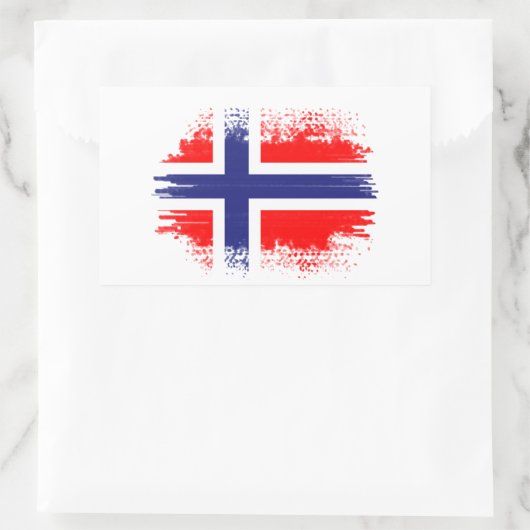 ノルウェー国旗 長方形シール (バッグ)