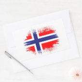 ノルウェー国旗 長方形シール (封筒)