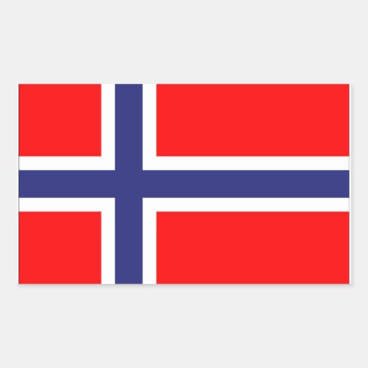 ノルウェー国旗 長方形シール (正面)