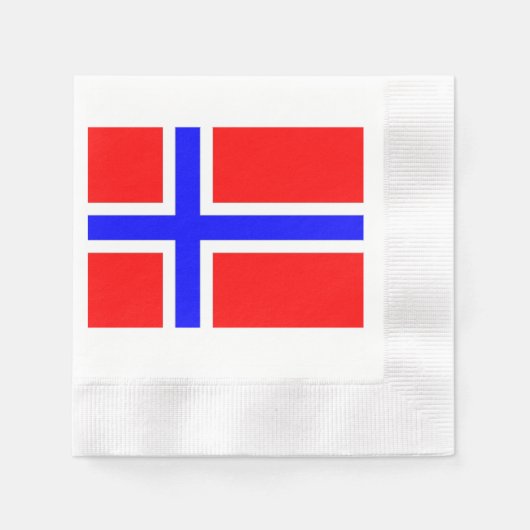 ノルウェー国旗.png 縁ありカクテルナプキン (正面)