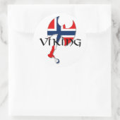 ノルウェー国旗Ax ラウンドシール (バッグ)