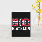 ノルウェー国旗Biathlonist – ノルウェー語またはバイアスロン1 カード (黄色い花)