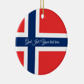 ノルウェー国旗God Julクリスマスツリーオーナメント セラミックオーナメント (右)