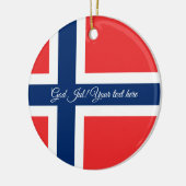 ノルウェー国旗God Julクリスマスツリーオーナメント セラミックオーナメント (左)